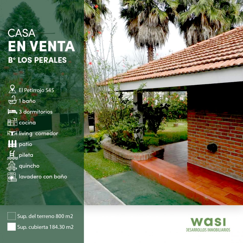 CASA CON PILETA 1° CATEGORIA LOS PERALES