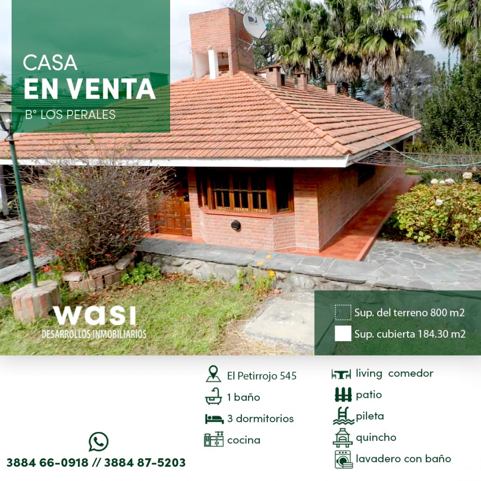 CASA CON PILETA 1° CATEGORIA LOS PERALES