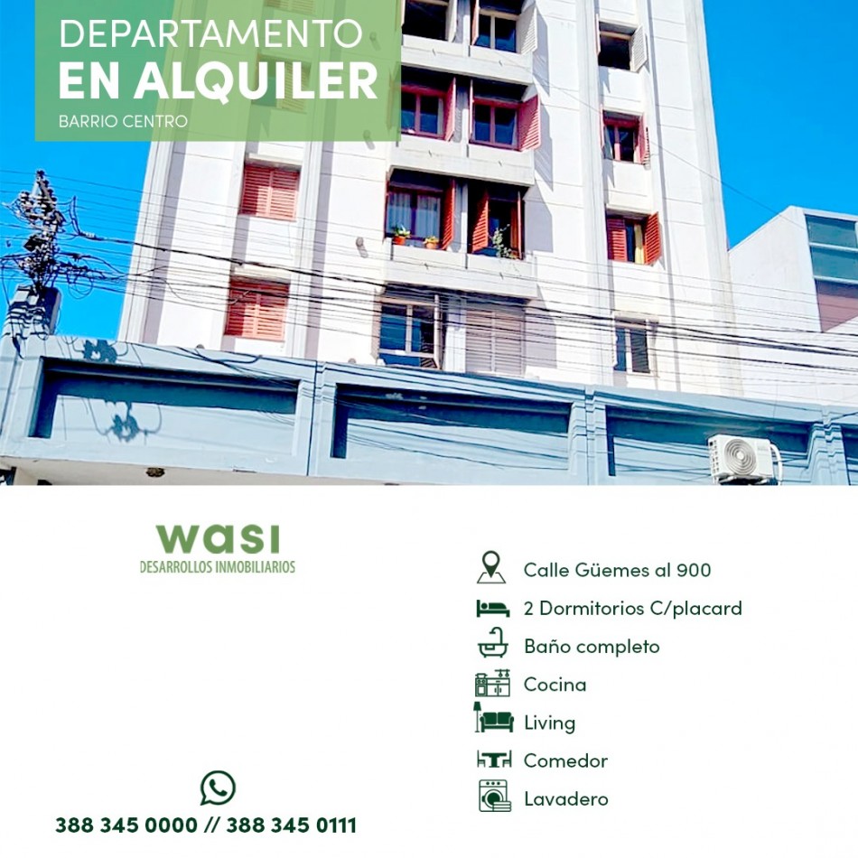 ALQUILER CENTRO 2 DORMIT