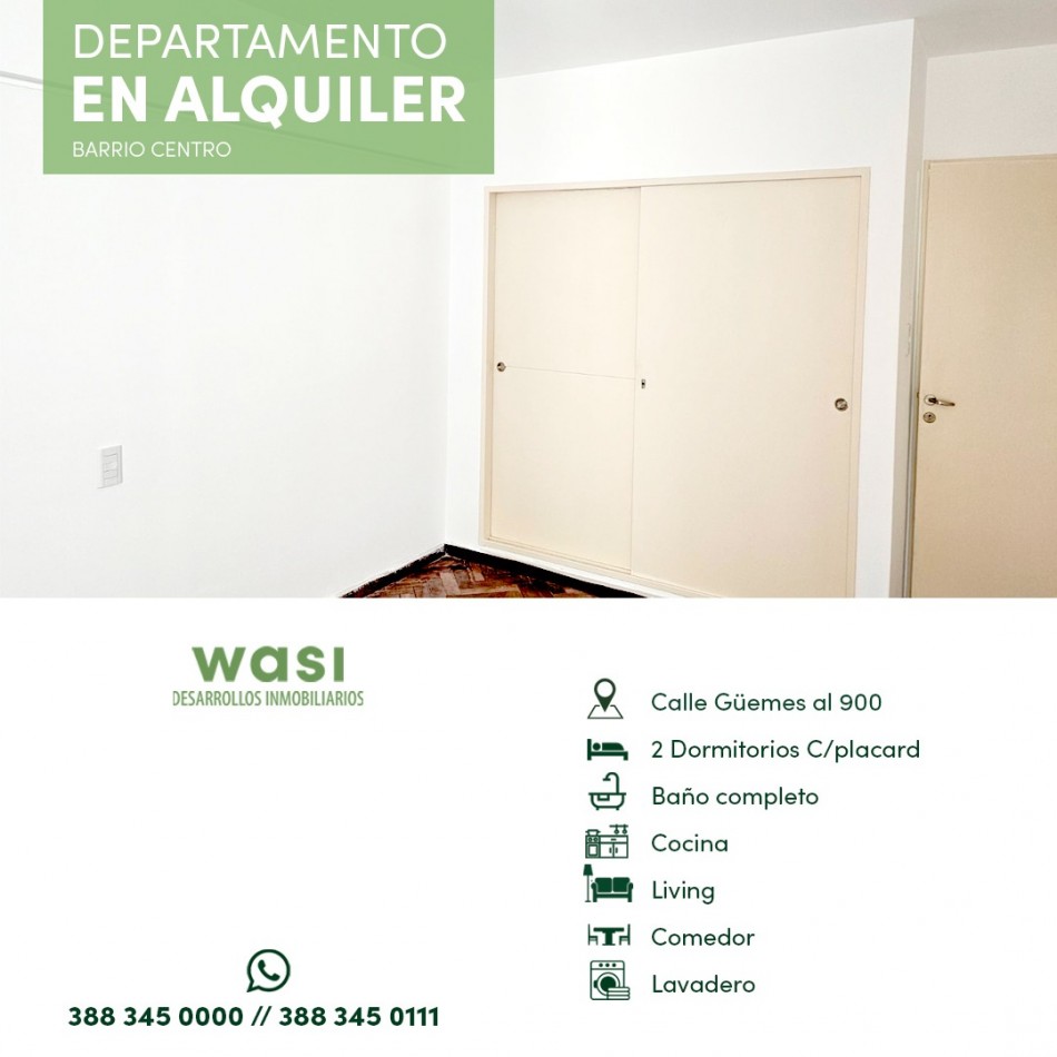 ALQUILER CENTRO 2 DORMIT