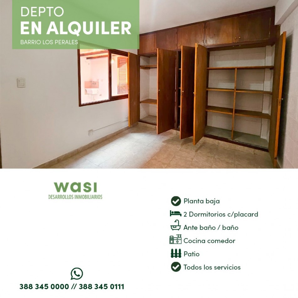 ALQUILER DEPTO PLANTA BAJA LOS PERALES