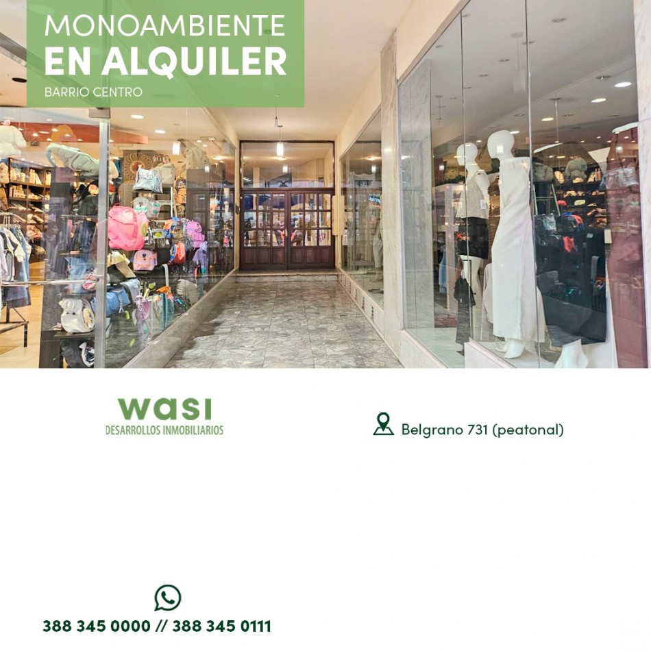 ALQUILER MONOAMBIENTE CENTRO