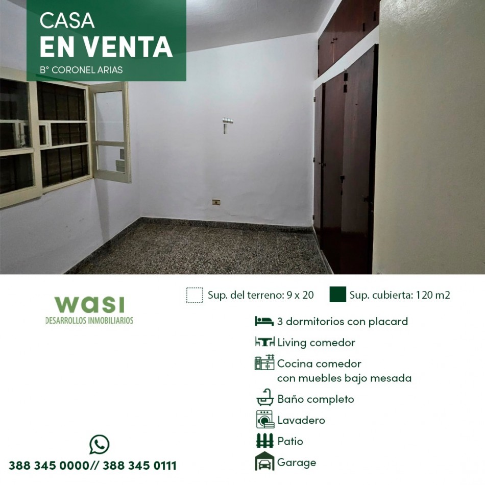 CASA EN VENTA CNEL ARIAS