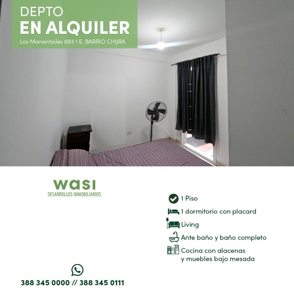Alquiler Depto 1 dorm Chijra