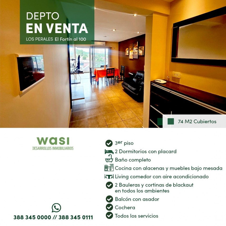 Depto 2 dorm exclusivo Los Perales