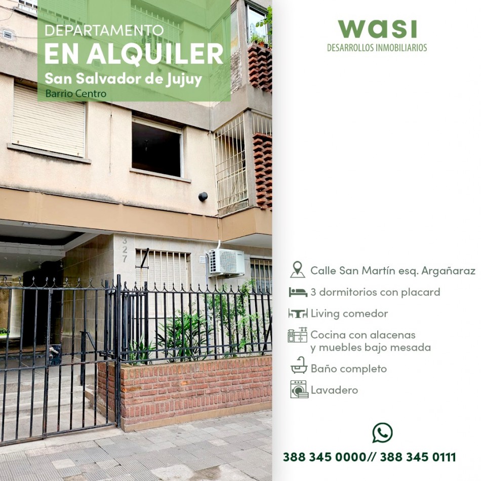 ALQUILER CENTRO 3 DORM