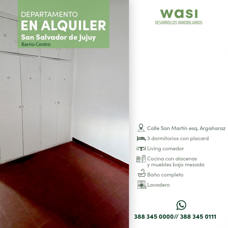 ALQUILER CENTRO 3 DORM