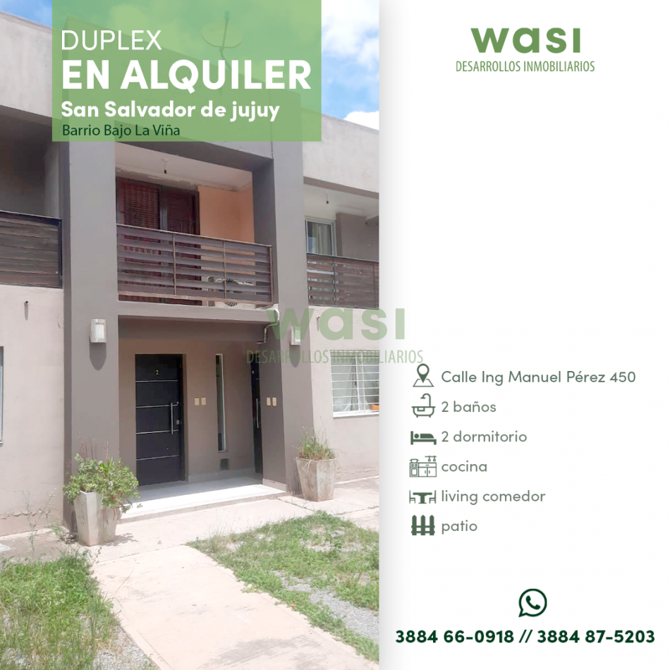DUPLEX ALQUILER BAJO LA VIÑA